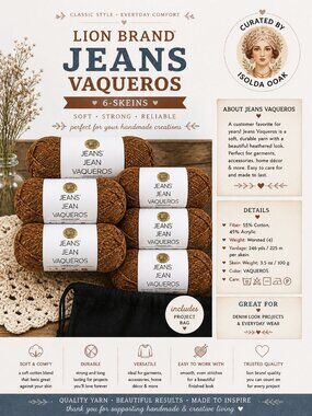 LION BRAND  Jeans VAQUEROS 6-Skeins
